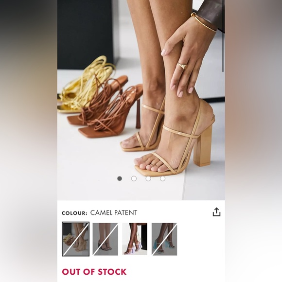 ASOS block heel shoes in nude. Size 8 - Picture 5 of 6